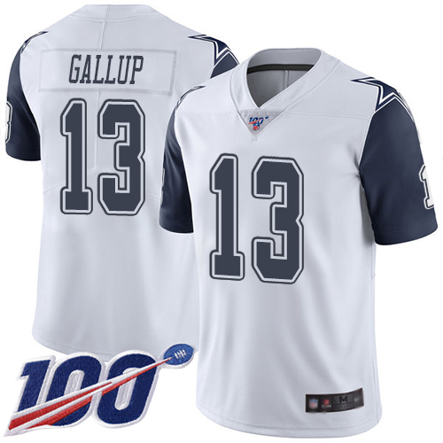 Men Dallas Cowboys Limited White Michael Gallup #13 100th Season Rush Vapor Untouchable NFL Jersey->dallas cowboys->NFL Jersey